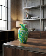 Laguna Fiorita – Vaso Principe in Vetro di Murano con Murrine Floreali Verdi