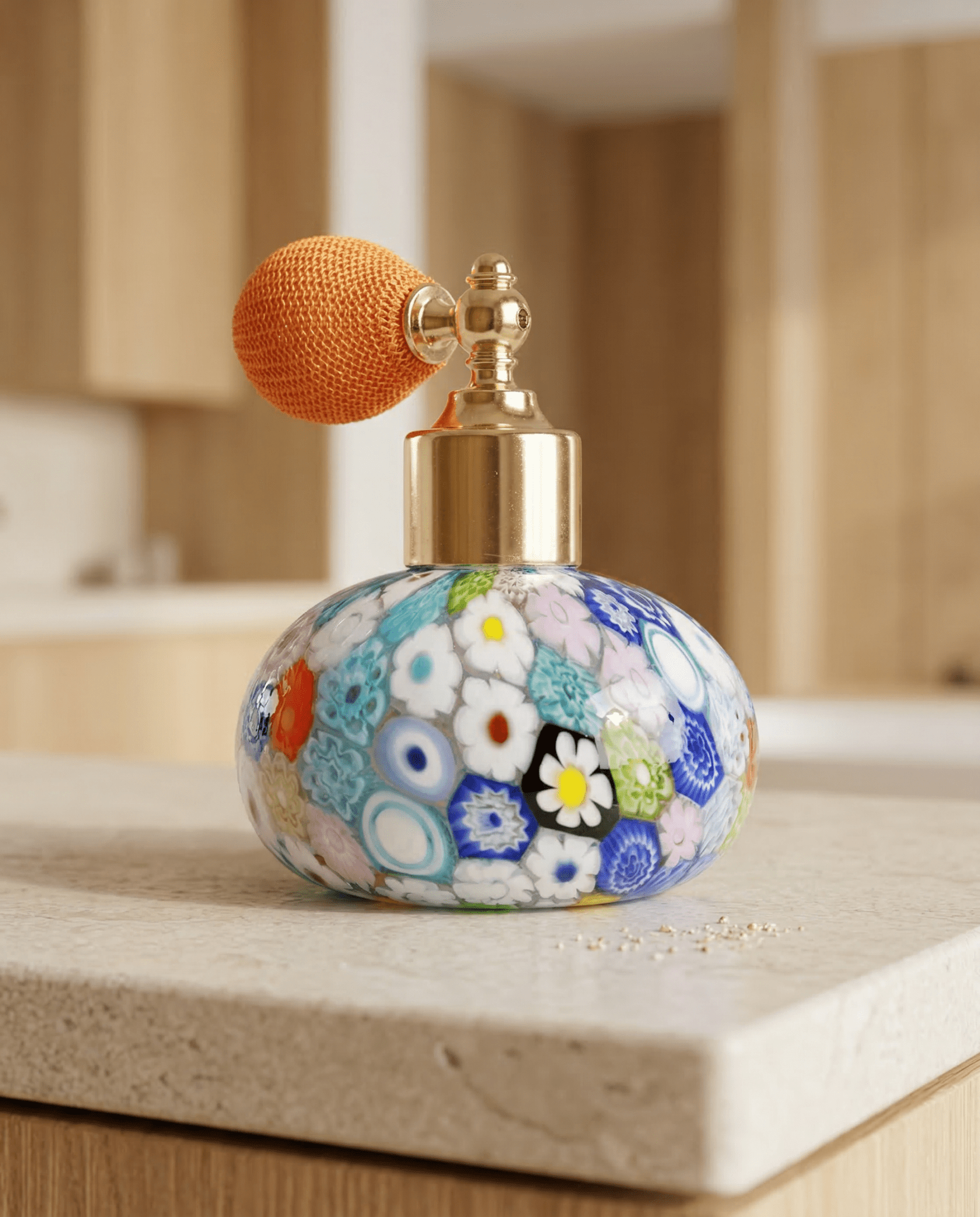 Laguna Fiorita – Murano Glass Perfume Atomizer with Floral Summer Murrine