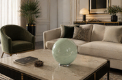 Candy Murano glass sphere table lamp soft sage swirl D40