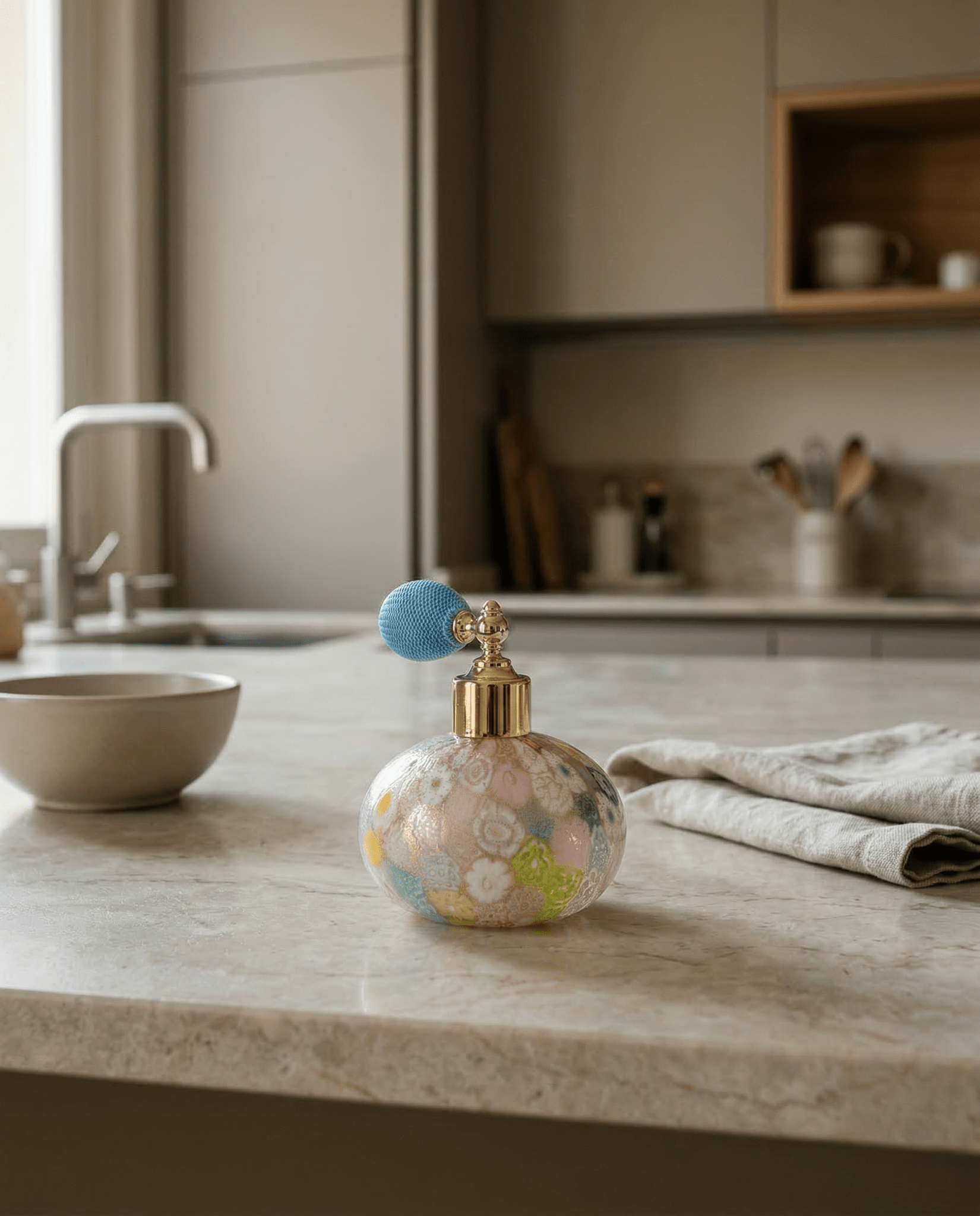 Laguna Fiorita – Murano Glass Perfume Atomizer with Spring Floreal Murrina and 24k gold leaf