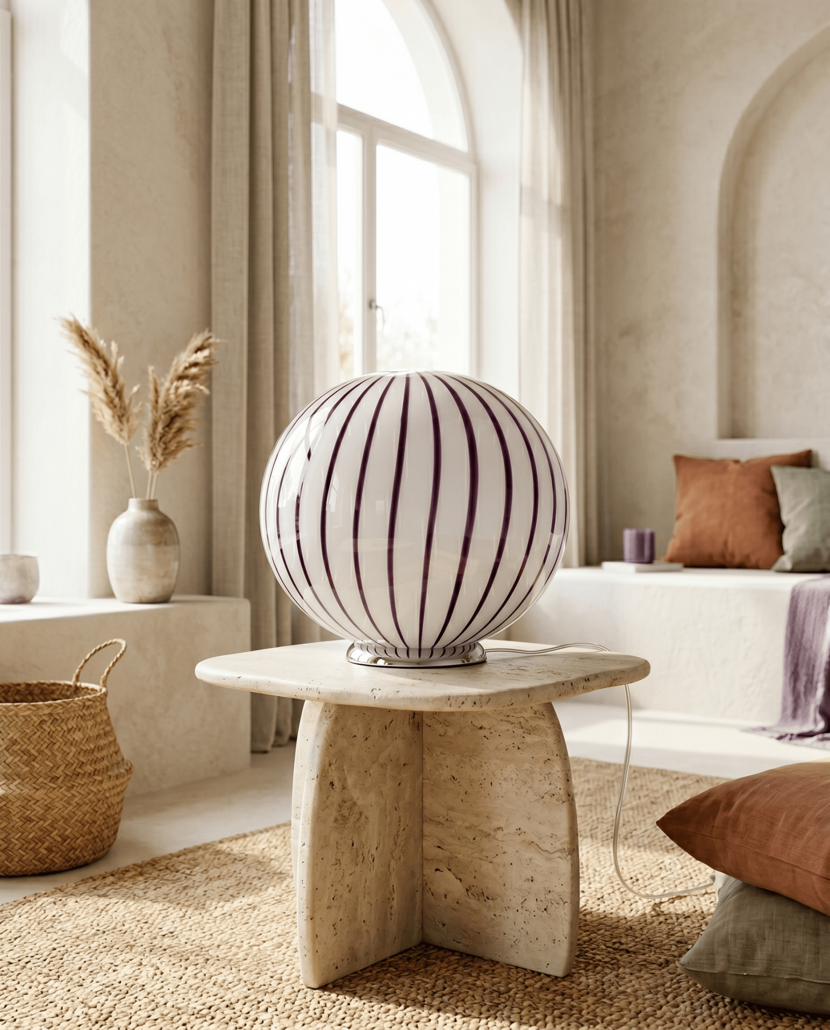 Candy Murano glass oval table lamp berry D40