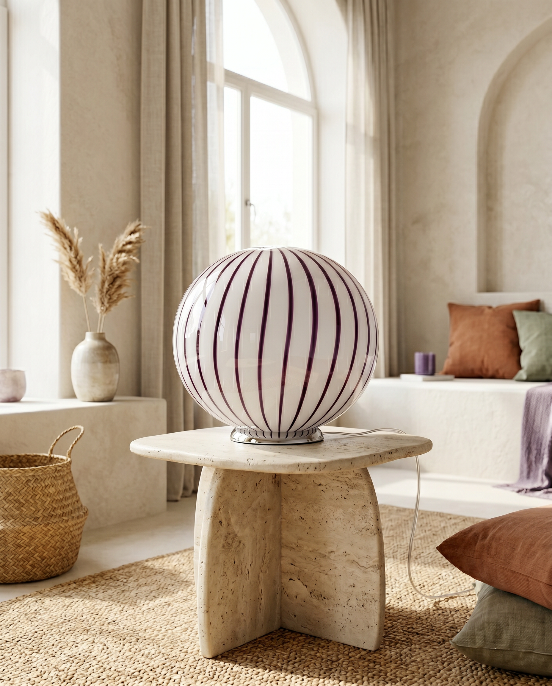 Candy Murano glass oval table lamp berry D40