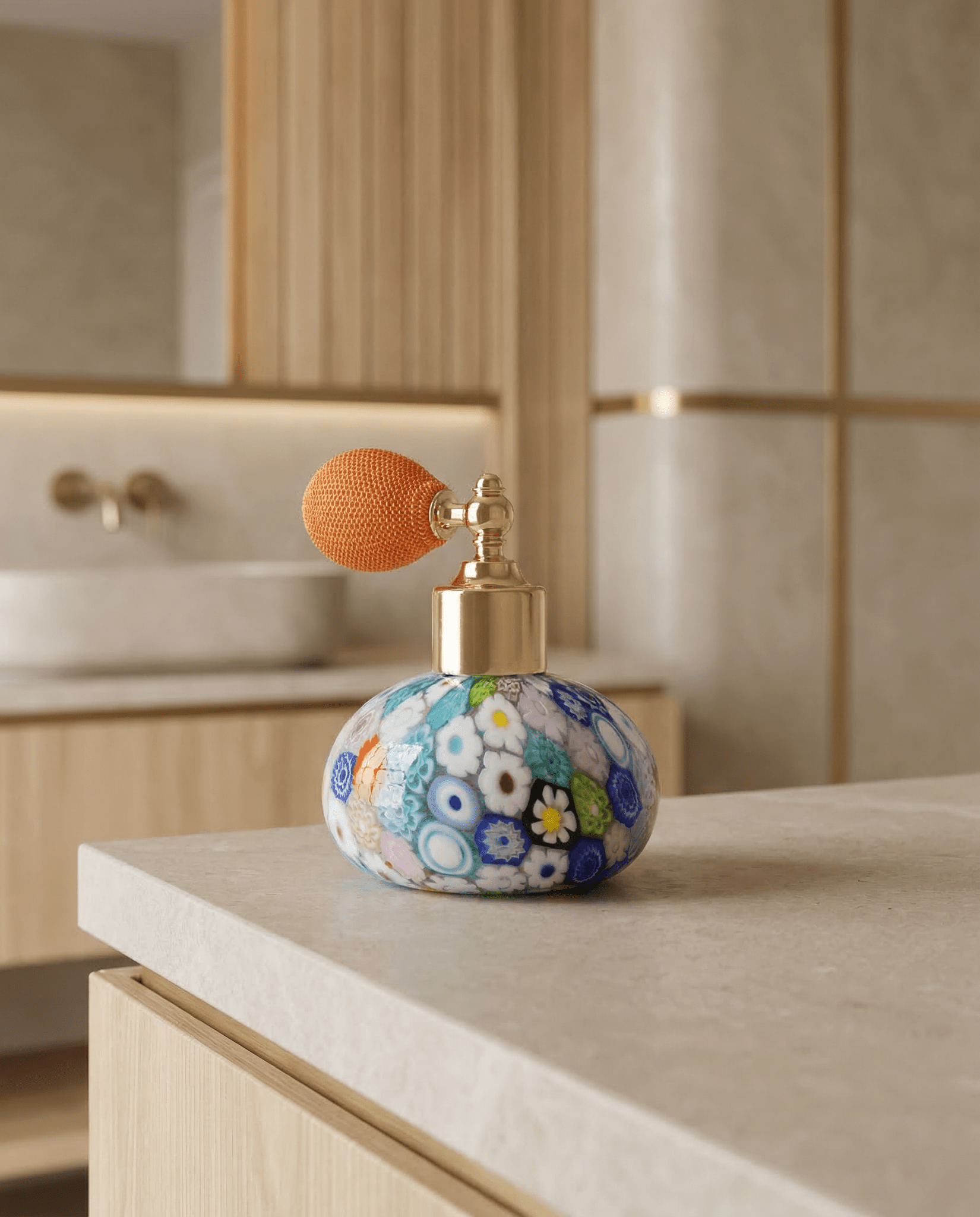 Laguna Fiorita – Murano Glass Perfume Atomizer with Floral Summer Murrine