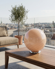 Candy Murano glass sphere table lamp peach swirl D40