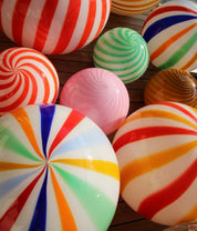 Candy Murano glass sphere pendant lamp arlecchino straight D40