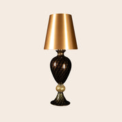 Lampada da tavolo "Venezia" con balloton Oro 24Kt e nero