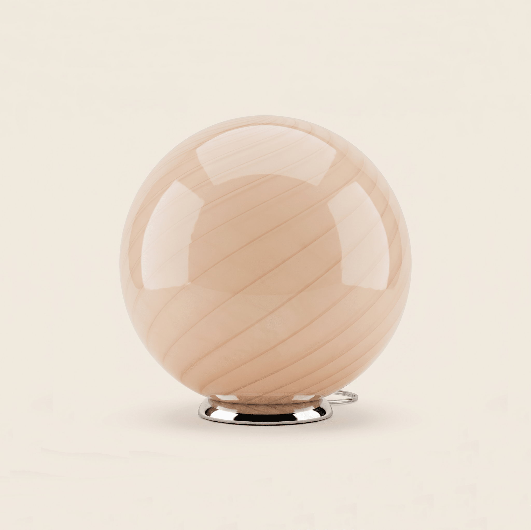 Candy Murano glass sphere table lamp peach swirl D40