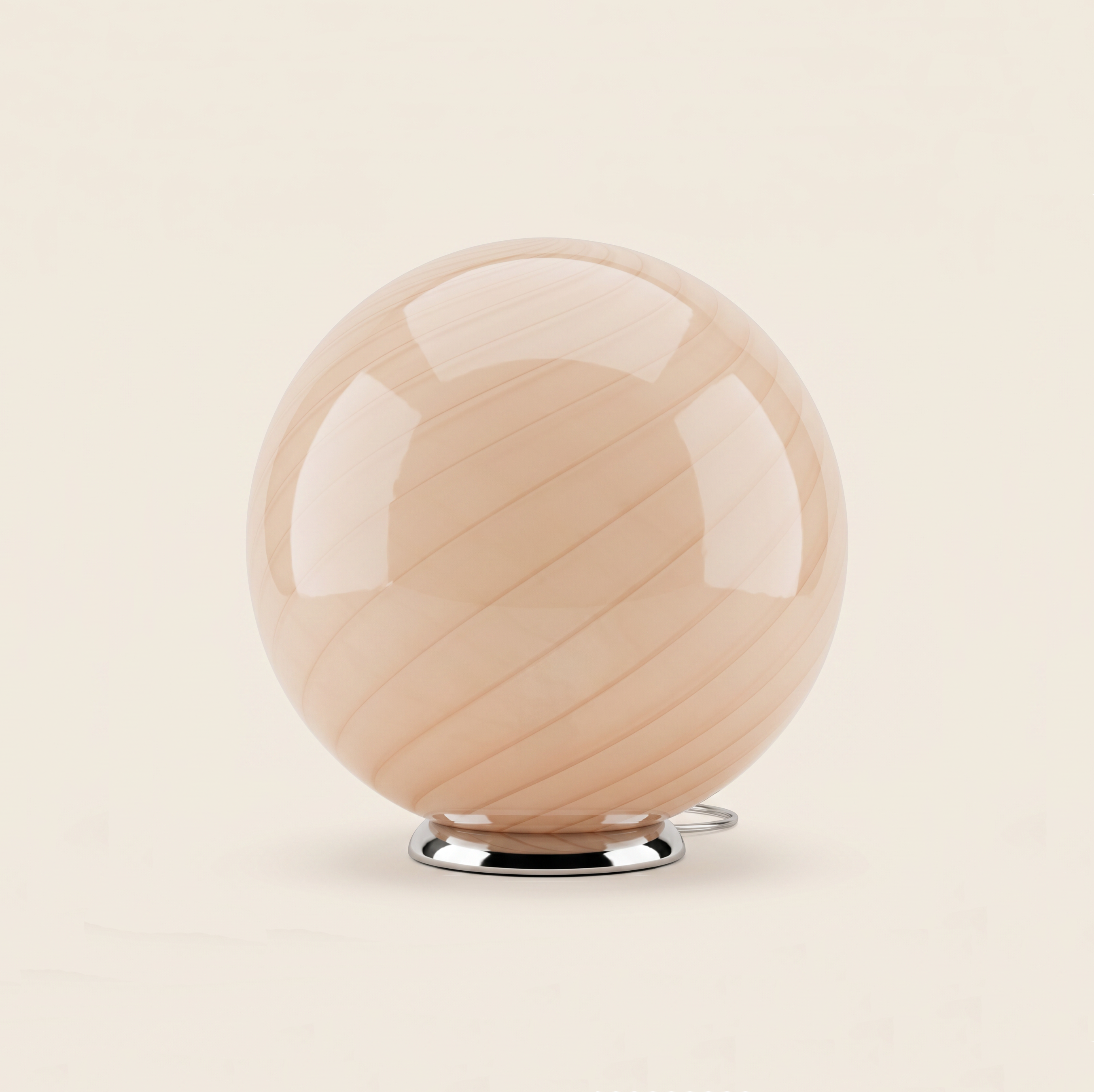 Candy Murano glass sphere table lamp peach swirl D40