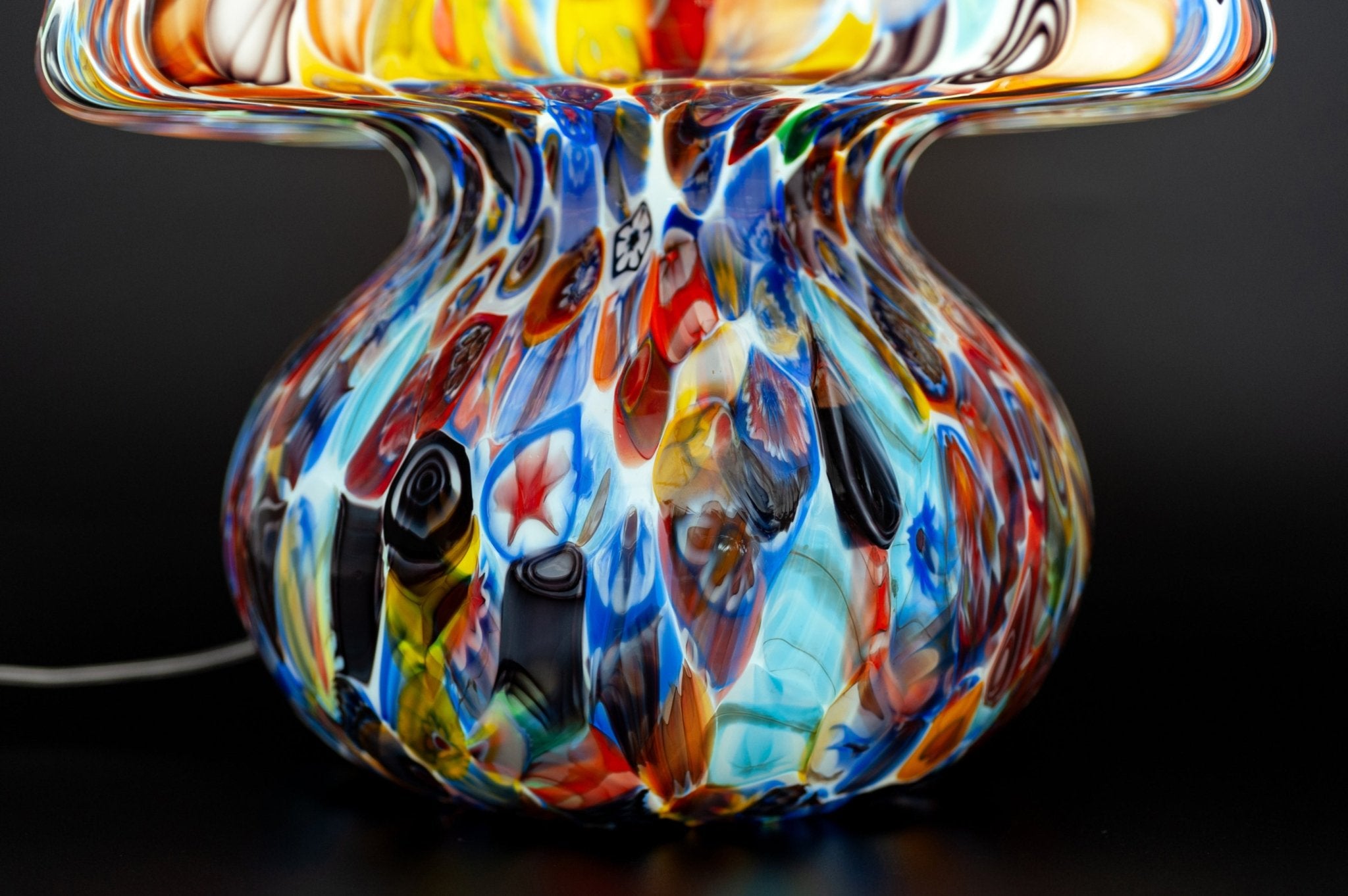 Candy Murano glass Mushroom table lamp Murrina
