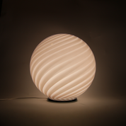 Candy Murano glass sphere table lamp peach swirl D40