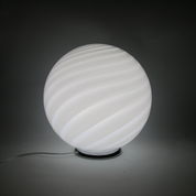 Candy Murano glass sphere table lamp white swirl D40