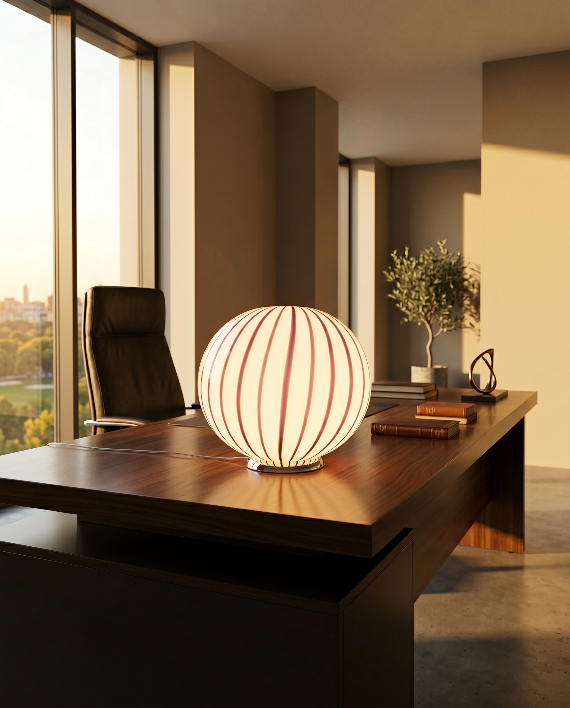 Candy Murano glass oval table lamp berry D40