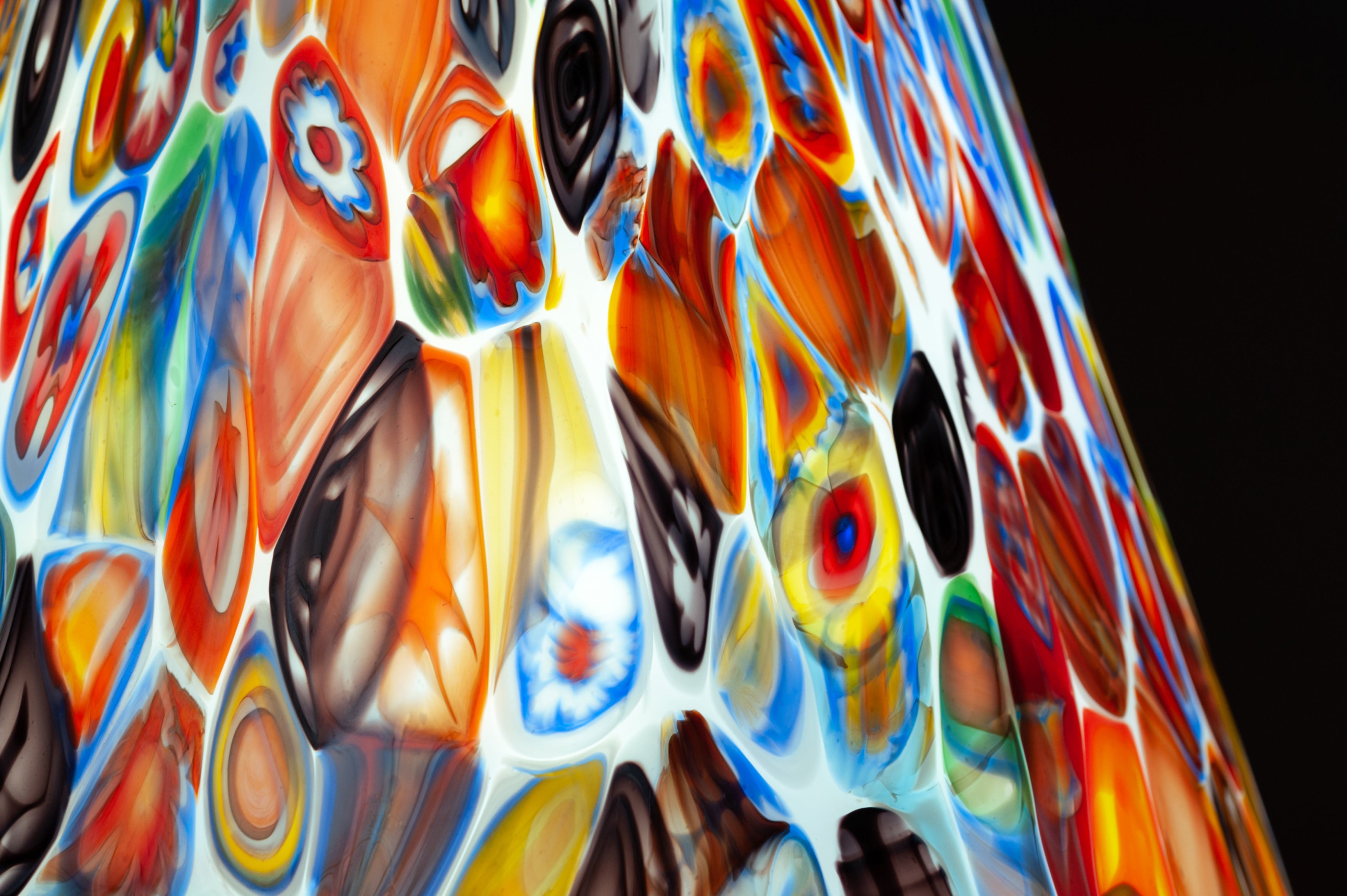 Lampada da tavolo fungo Candy in vetro di Murano Murrina