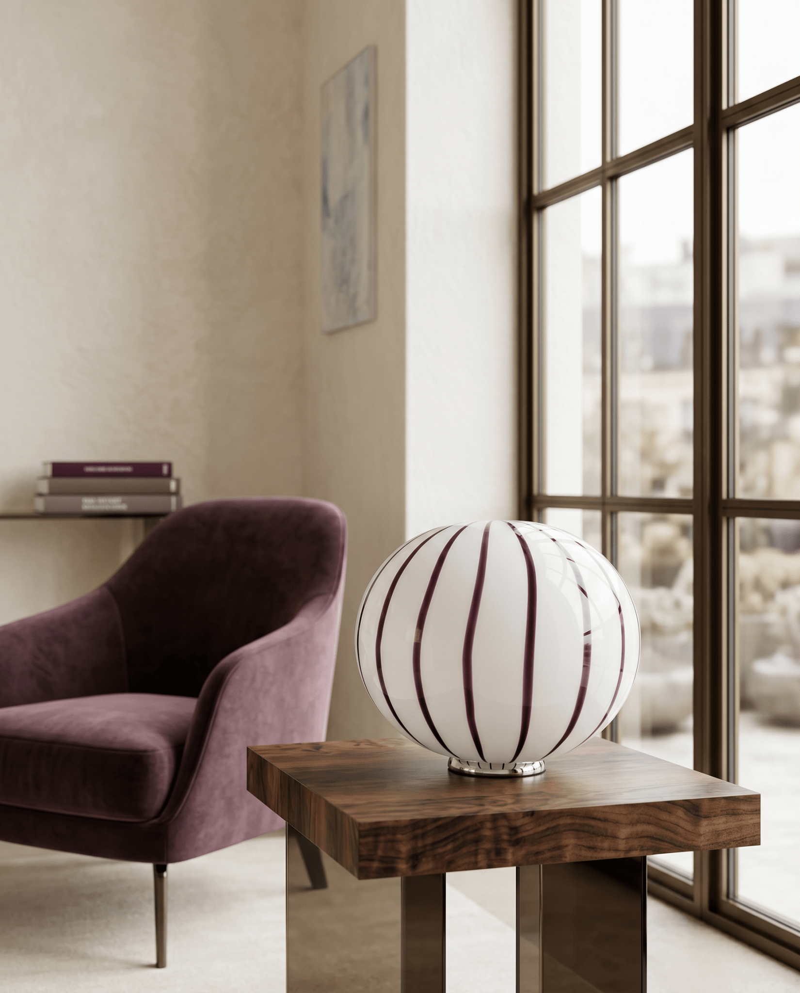 Candy Murano glass oval table lamp berry D32