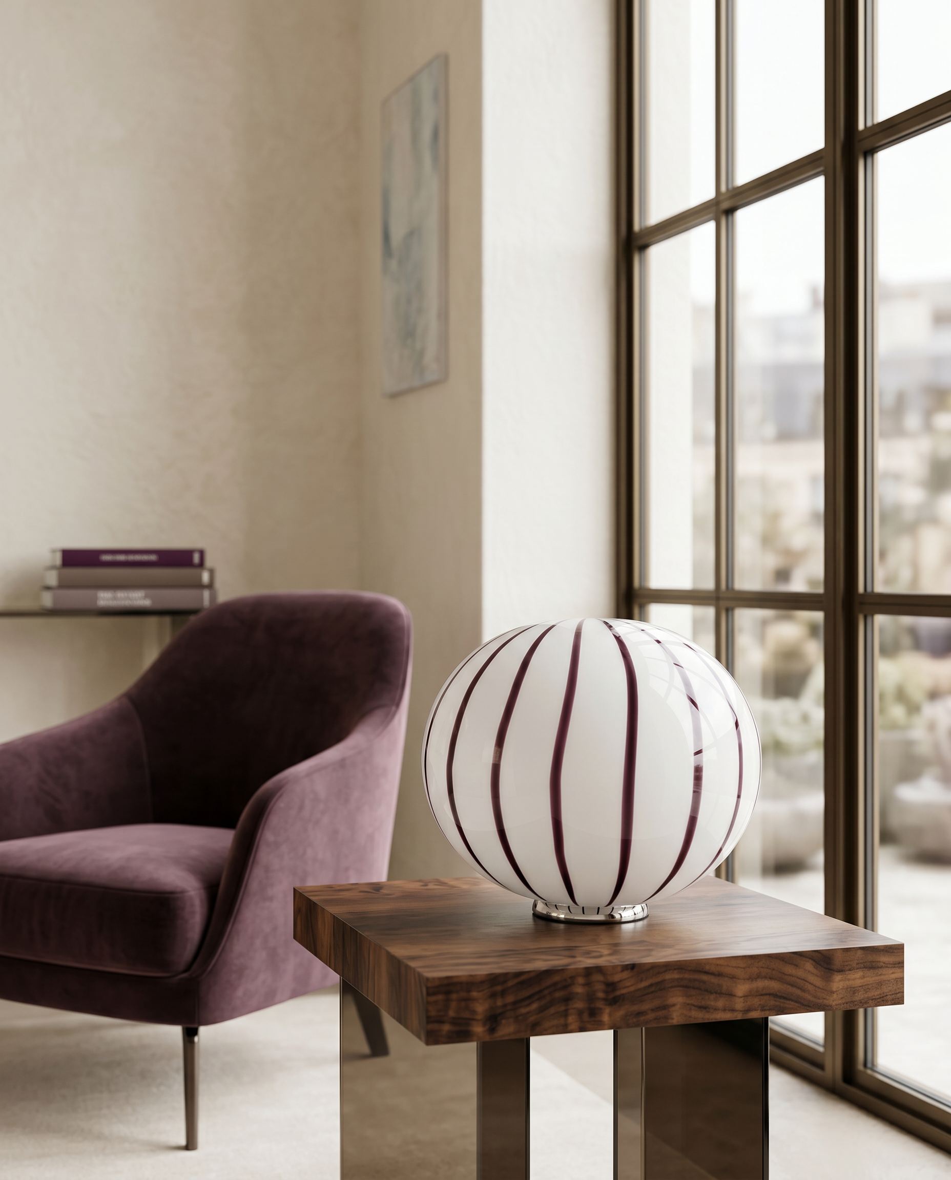 Candy Murano glass oval table lamp berry D32