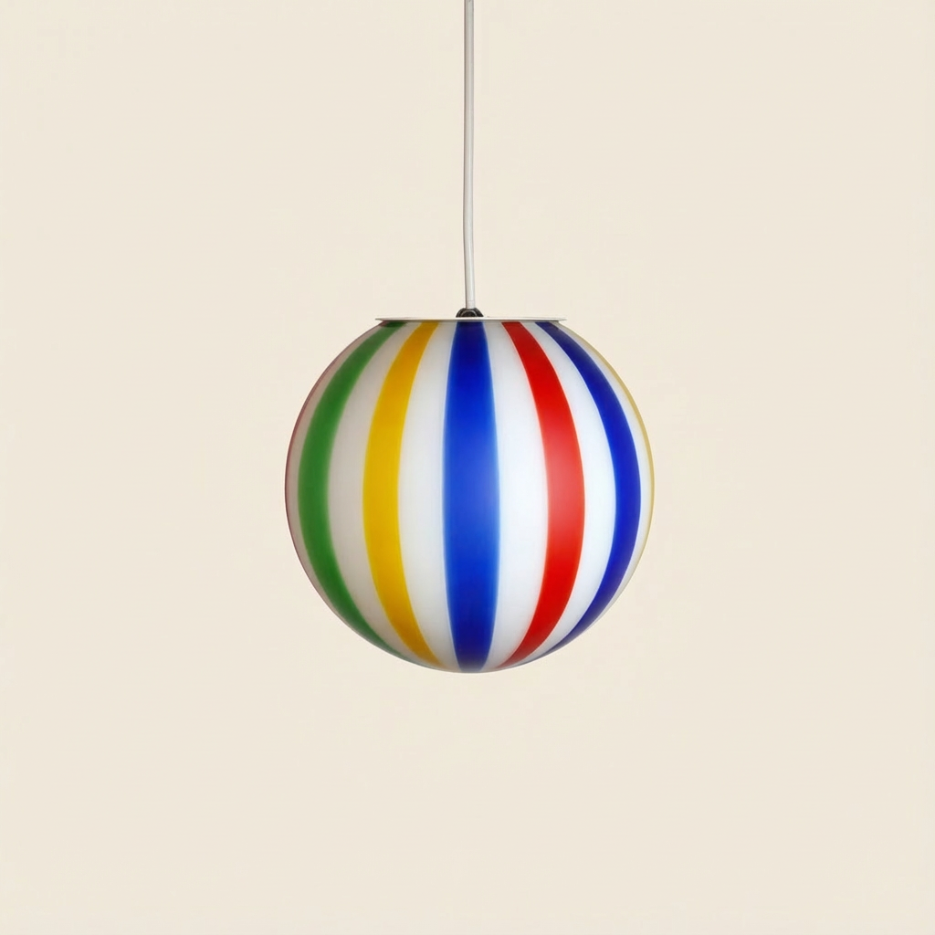 Candy Murano glass sphere pendant lamp arlecchino straight D20