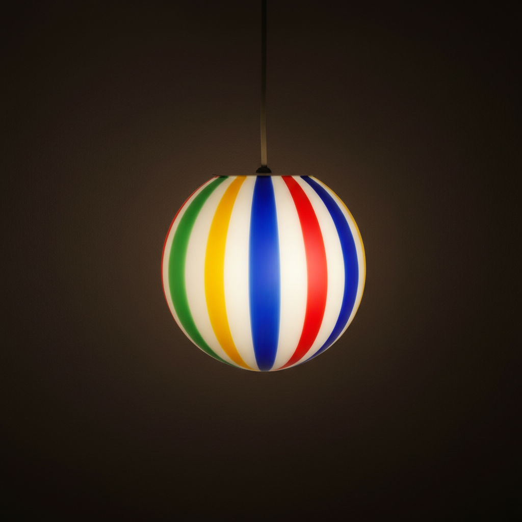 Candy Murano glass sphere pendant lamp arlecchino straight D20