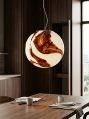 Candy Murano glass sphere pendant lamp mahogany D35