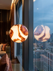 Candy Murano glass sphere pendant lamp mahogany D35