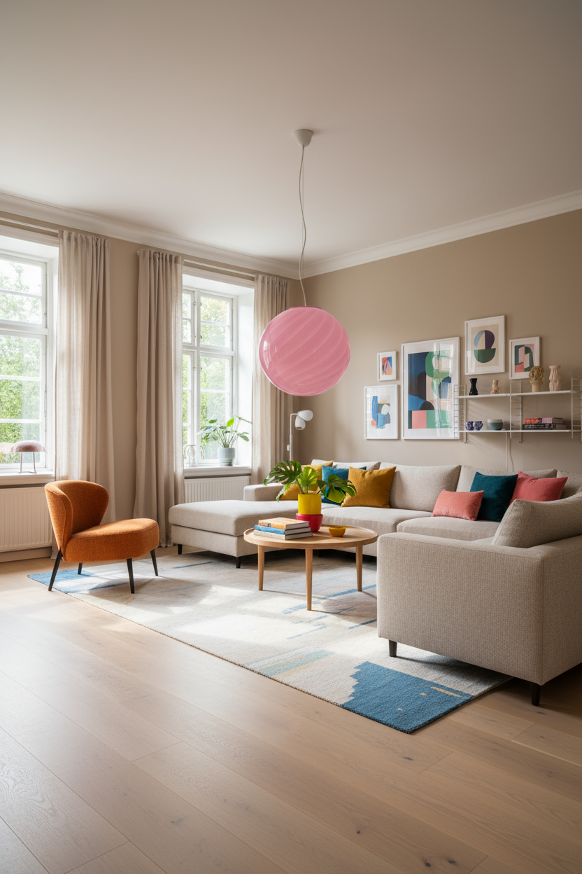 Lampada a sospensione Candy a sfera in vetro di Murano Candy rosa a spirale D40