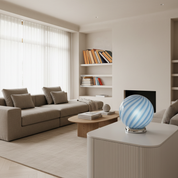 Candy Murano glass sphere table lamp light blue swirl D20