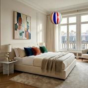 Lampada a sospensione Candy a sfera in vetro di Murano arlecchino dritto D30