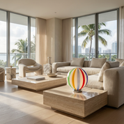 Candy Murano glass sphere table lamp "Arlecchino" straight D30