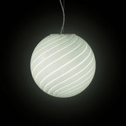 Candy Murano glass sphere pendant lamp soft sage swirl D40