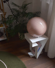 Candy Murano glass sphere table lamp peach swirl D40 Outlet
