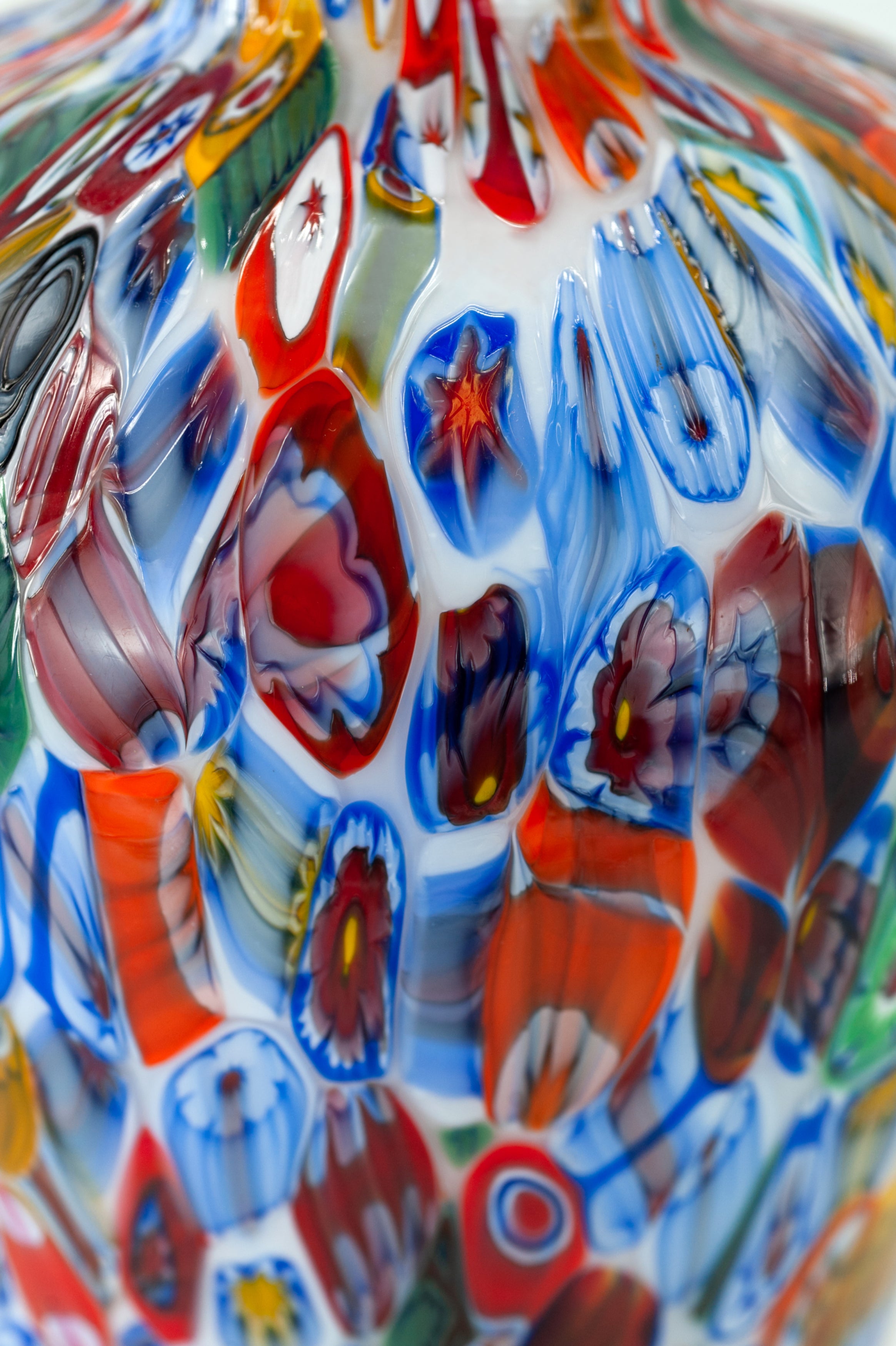 Anfora in Vetro di Murano con Murrine Millefiori, 37 cm
