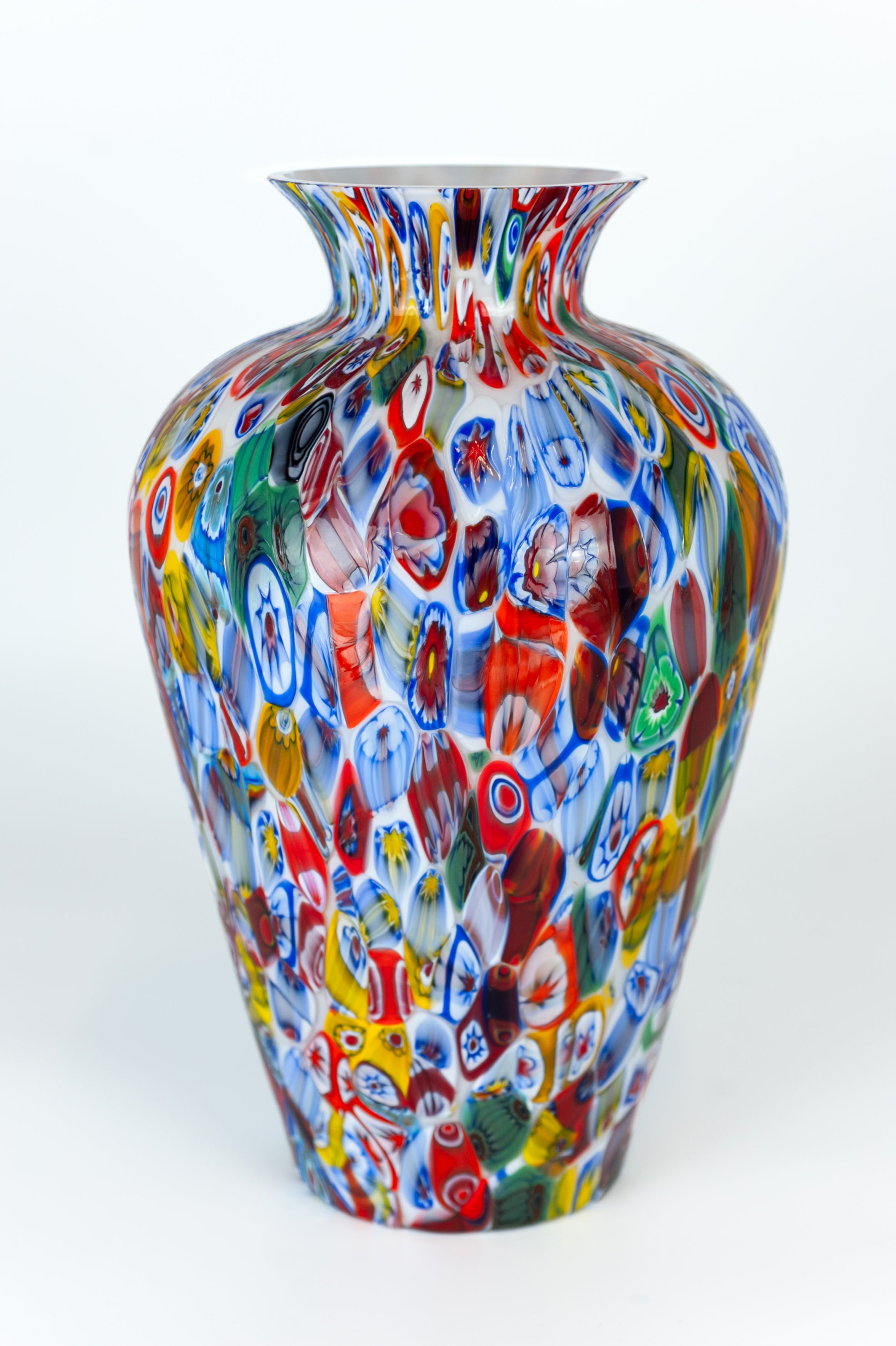 Anfora in Vetro di Murano con Murrine Millefiori, 37 cm