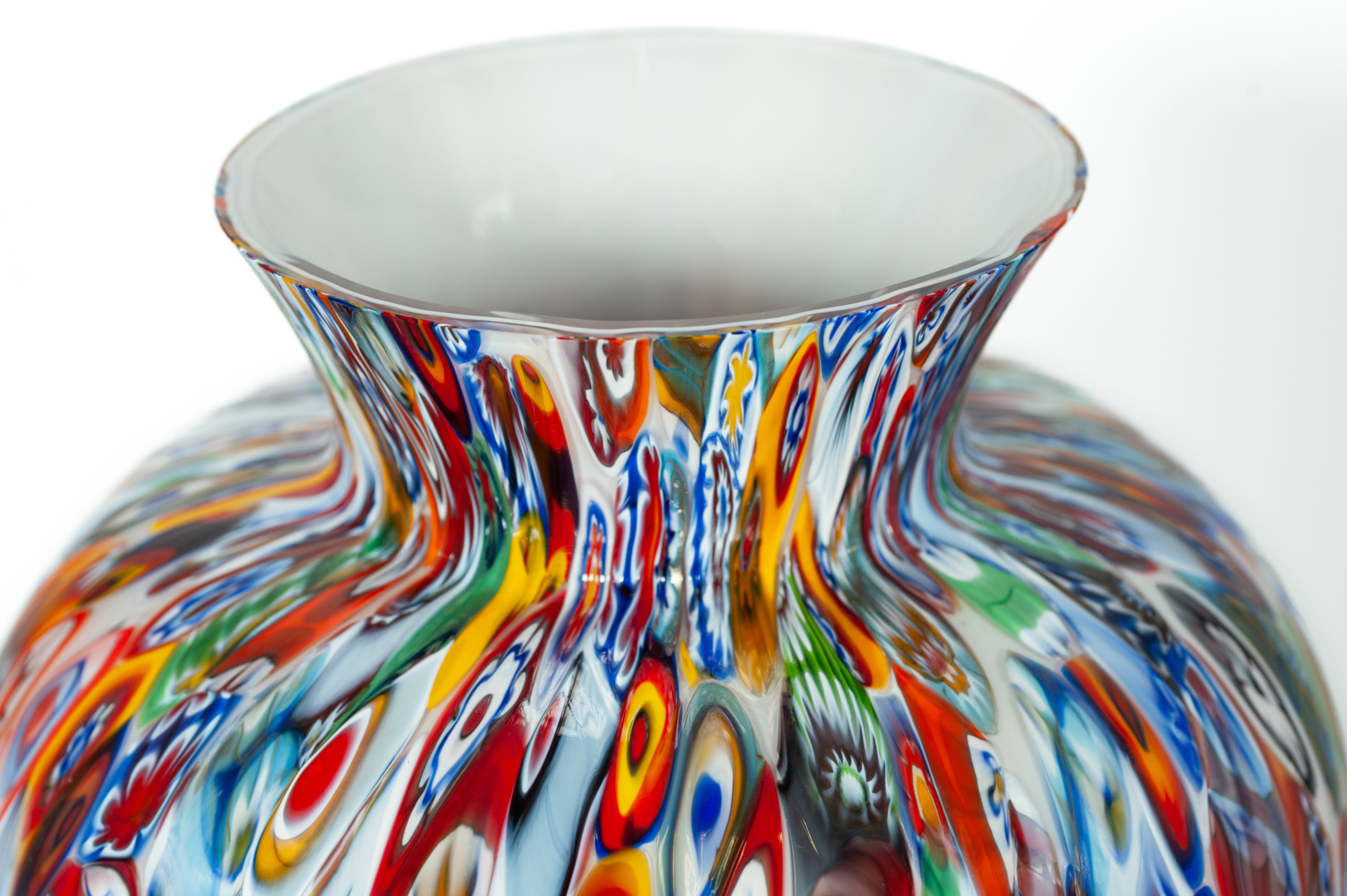 Vaso Anfora in Vetro di Murano con Murrine Millefiori, 48 cm
