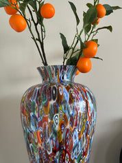 Anfora in Vetro di Murano con Murrine Millefiori, 37 cm