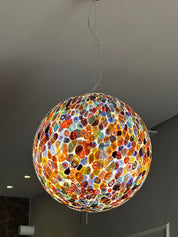 Murano glass sphere "Murrina" pendant lamp D50