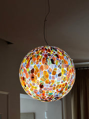 Lampada a sospensione "Murrina" a sfera in vetro di Murano D40