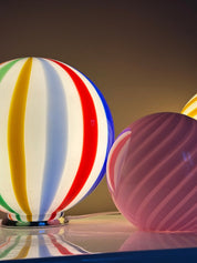 Candy Murano glass sphere table lamp "Arlecchino" straight D30