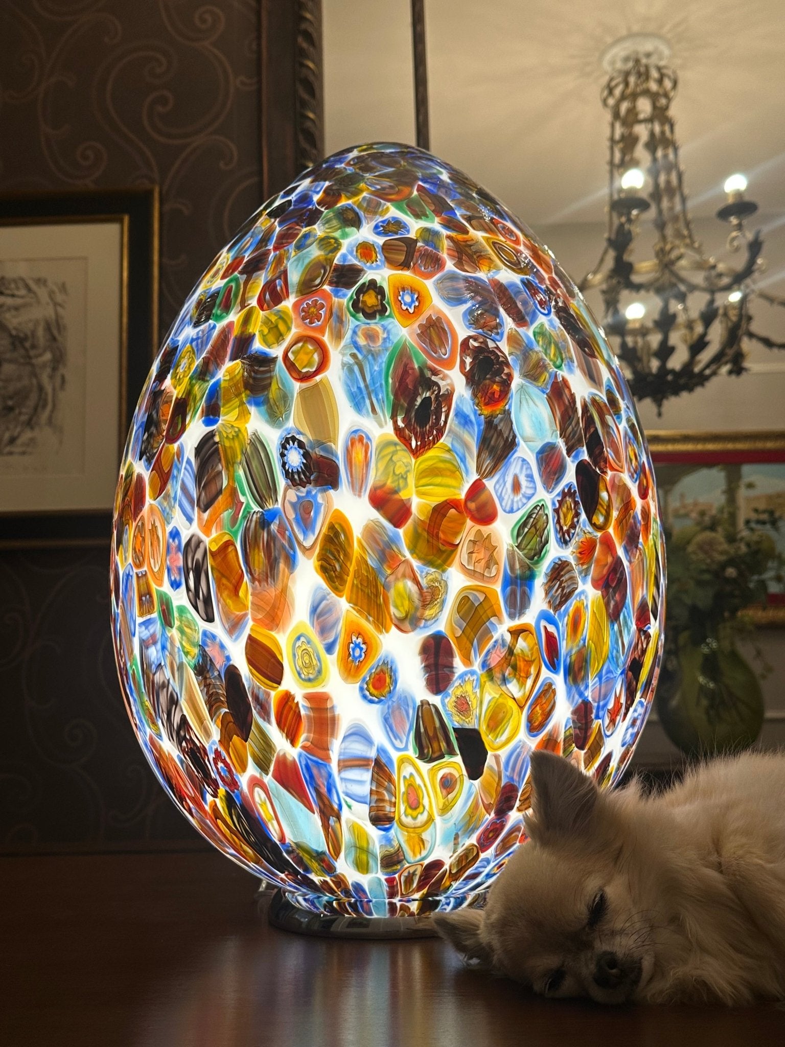 Murano glass egg table lamp Murrina H60
