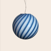 Candy Murano glass sphere pendant lamp blueberry blue swirl D40