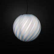 Candy Murano glass sphere pendant lamp blueberry blue swirl D40