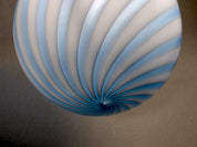 Candy Murano glass sphere pendant lamp blueberry blue swirl D40