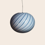 Candy Murano glass oval pendant lamp gelato blue swirl D40
