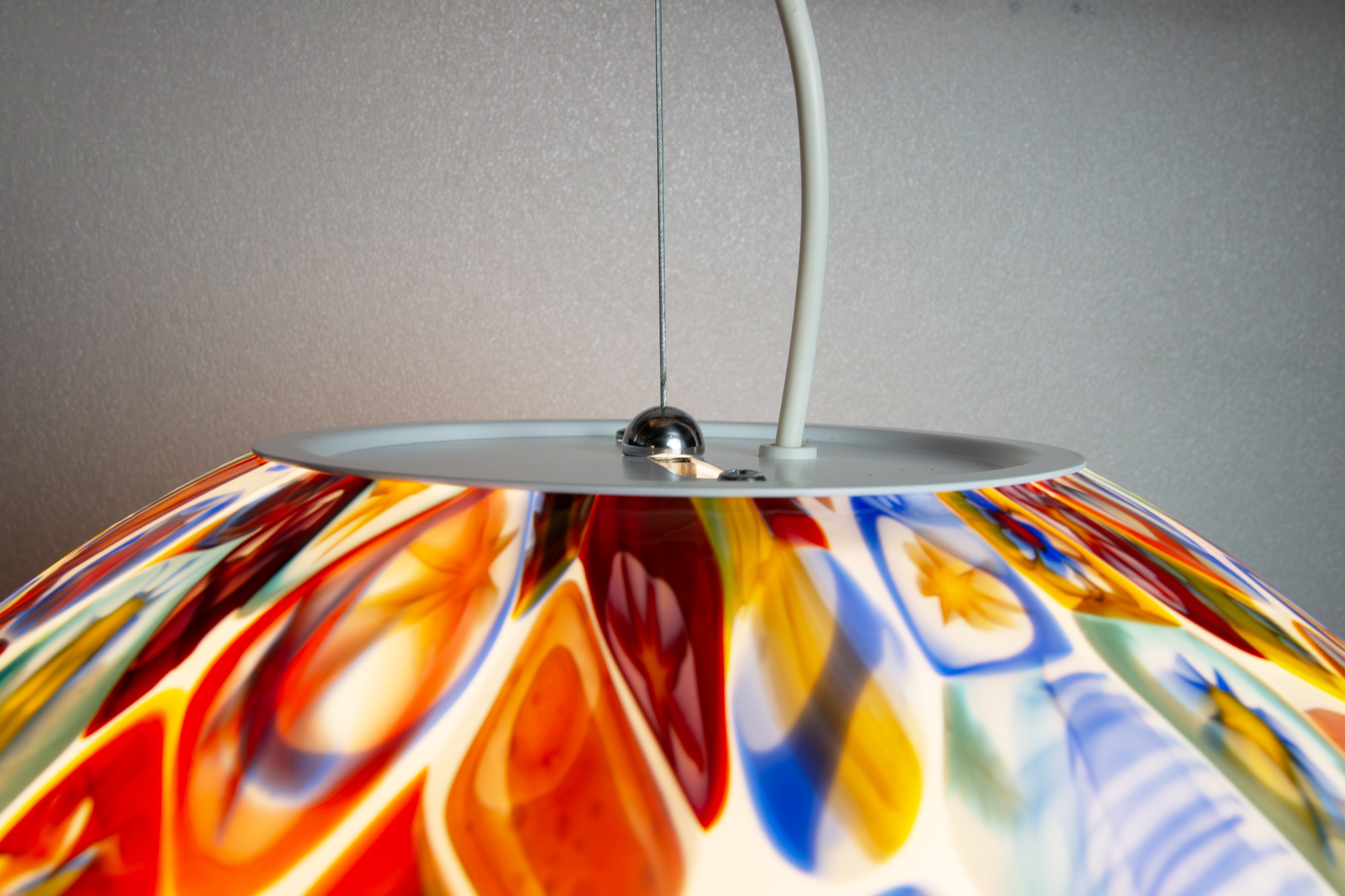 Lampada a sospensione "Murrina" a sfera in vetro di Murano D50