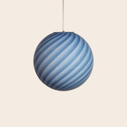 Candy Murano glass sphere pendant lamp light blue swirl D30
