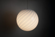 Candy Murano glass sphere pendant lamp light blue swirl D30