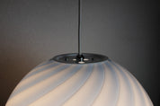 Candy Murano glass sphere pendant lamp light blue swirl D30
