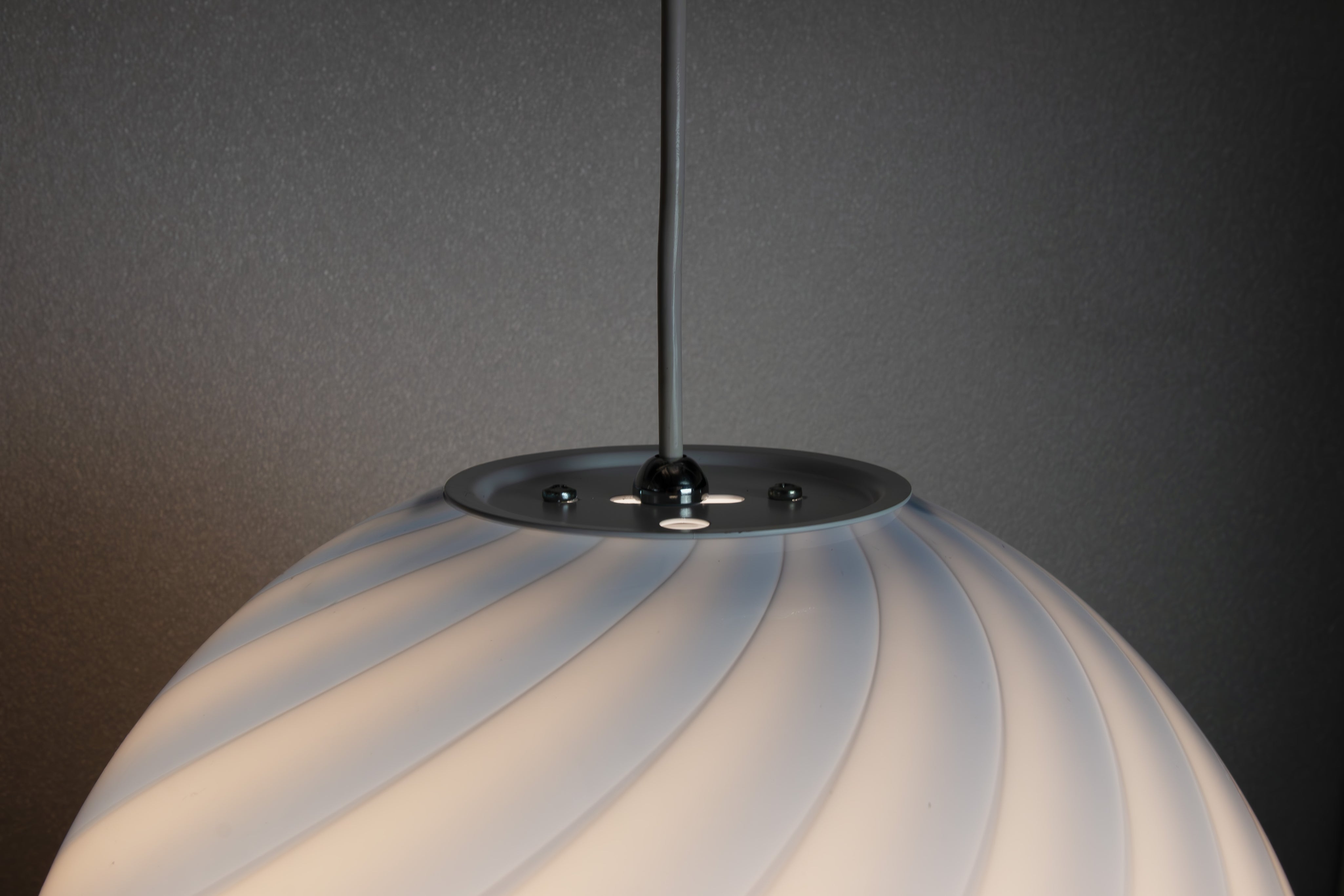 Candy Murano glass sphere pendant lamp light blue swirl D30