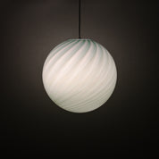 Candy Murano glass sphere pendant lamp sage green swirl D30