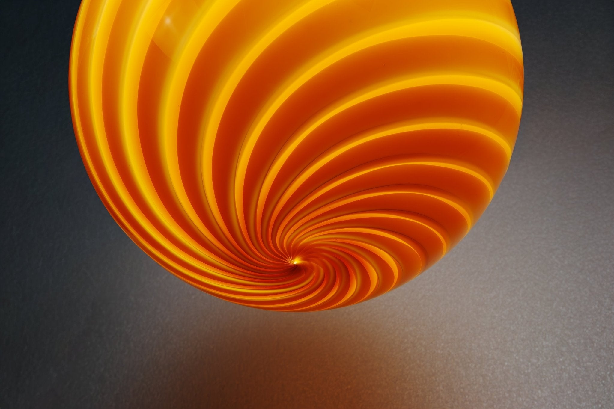 Candy Murano glass sphere pendant lamp honey yellow swirl D20