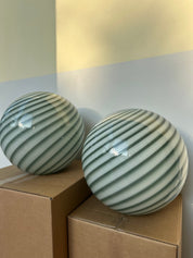 Candy Murano glass sphere table lamp sage green swirl D40