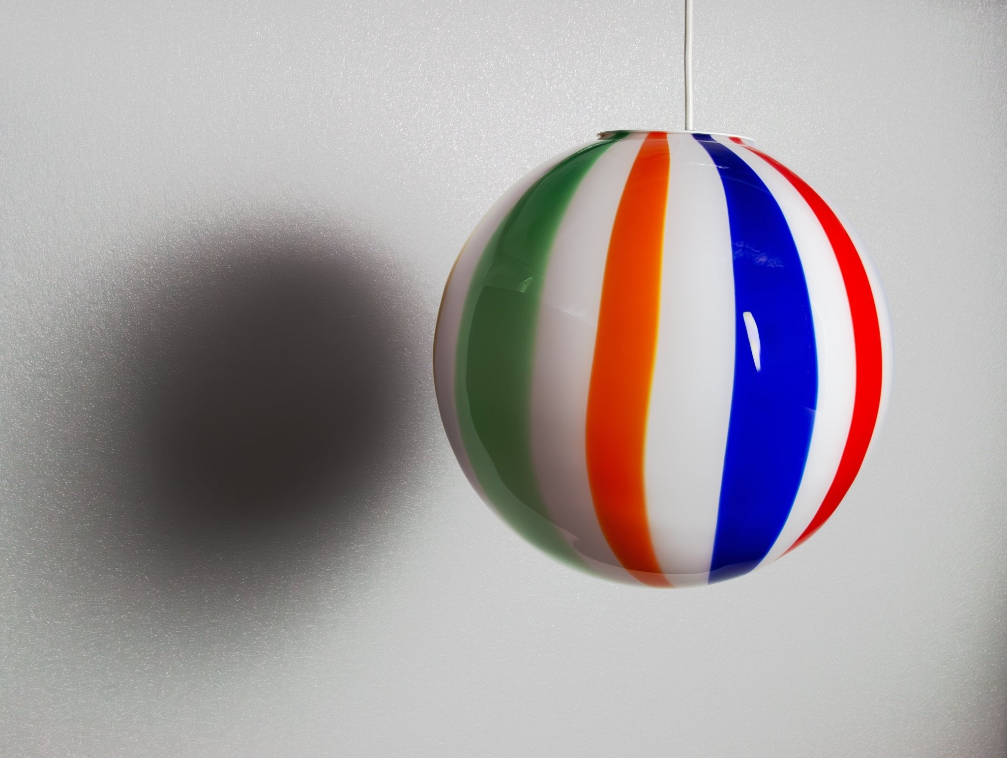 Candy Murano glass sphere pendant lamp arlecchino straight D30